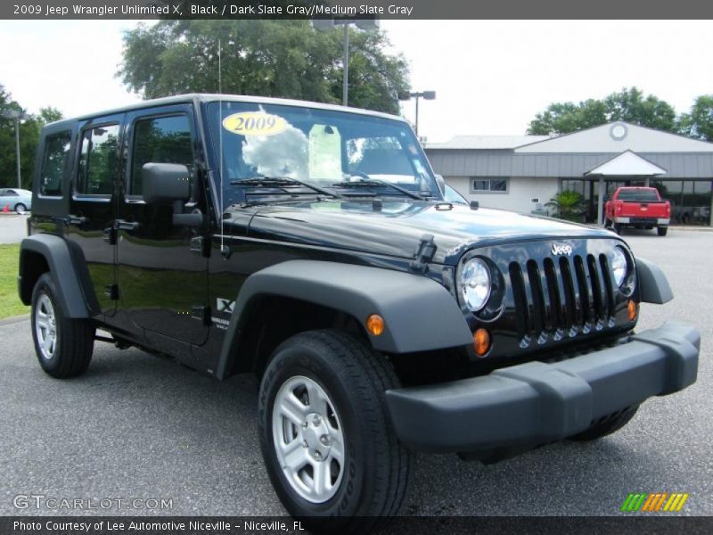Black / Dark Slate Gray/Medium Slate Gray 2009 Jeep Wrangler Unlimited X