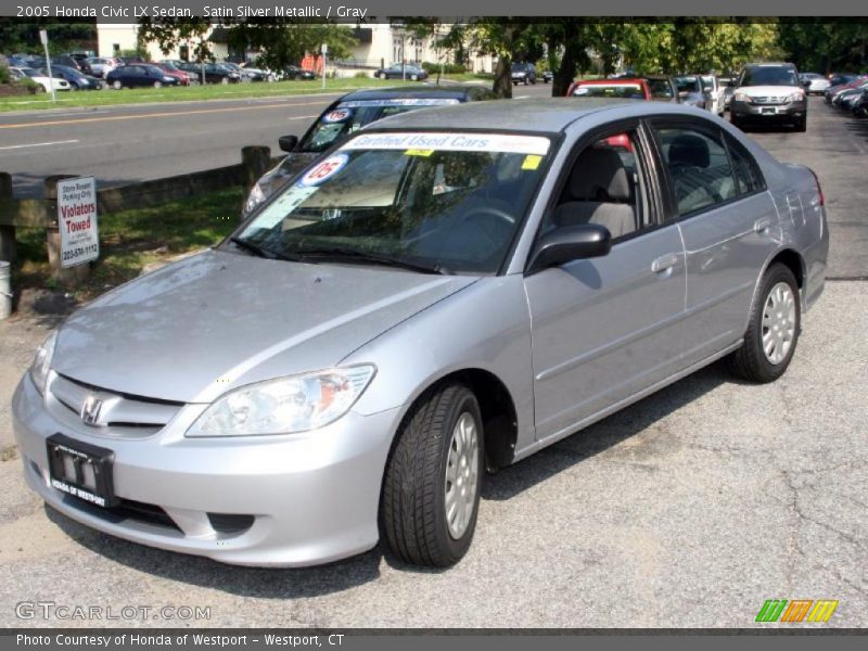 Satin Silver Metallic / Gray 2005 Honda Civic LX Sedan