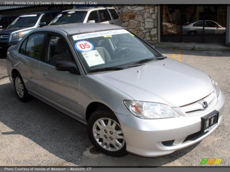 Satin Silver Metallic / Gray 2005 Honda Civic LX Sedan