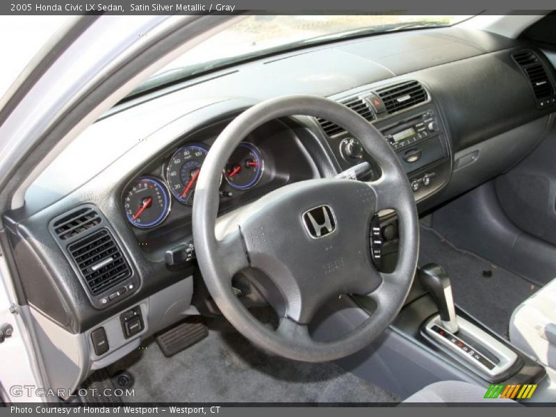 Satin Silver Metallic / Gray 2005 Honda Civic LX Sedan