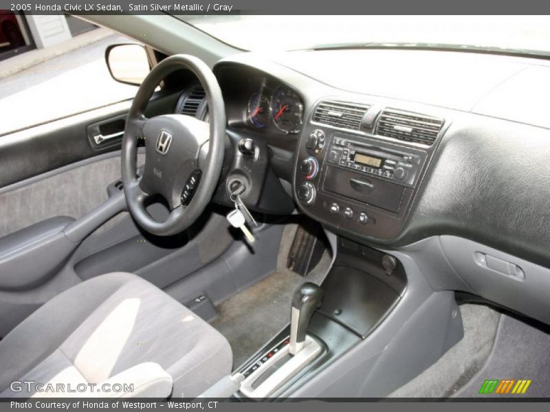 Satin Silver Metallic / Gray 2005 Honda Civic LX Sedan