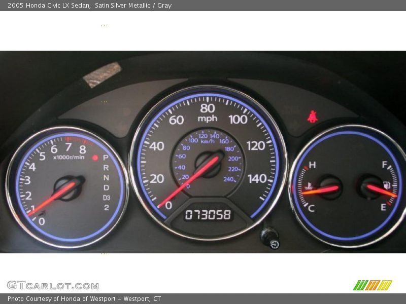 Satin Silver Metallic / Gray 2005 Honda Civic LX Sedan