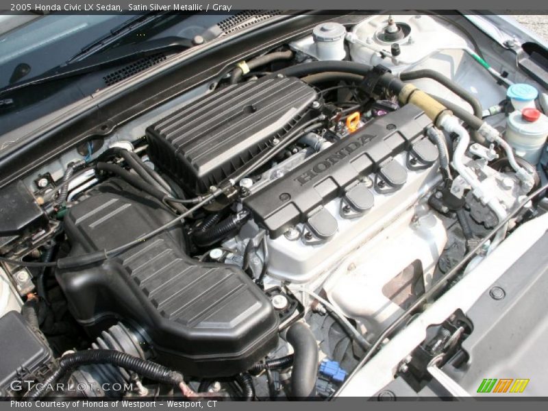 Satin Silver Metallic / Gray 2005 Honda Civic LX Sedan