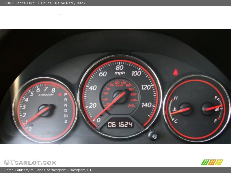 Rallye Red / Black 2003 Honda Civic EX Coupe