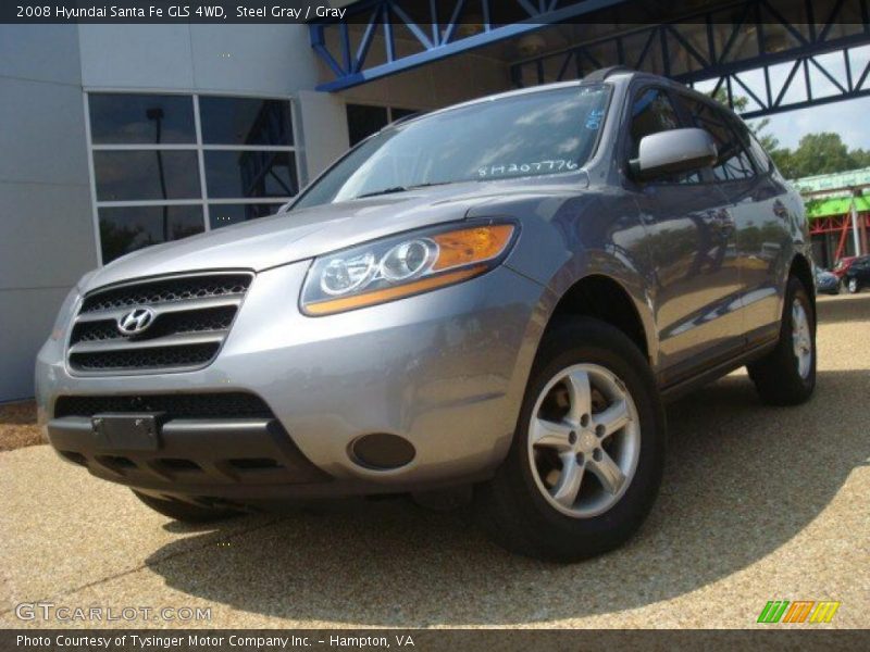 Steel Gray / Gray 2008 Hyundai Santa Fe GLS 4WD