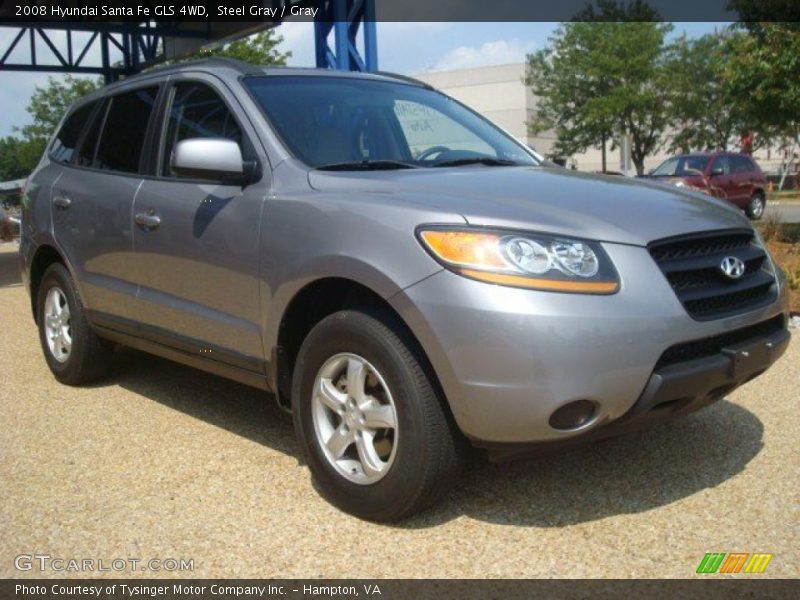 Steel Gray / Gray 2008 Hyundai Santa Fe GLS 4WD
