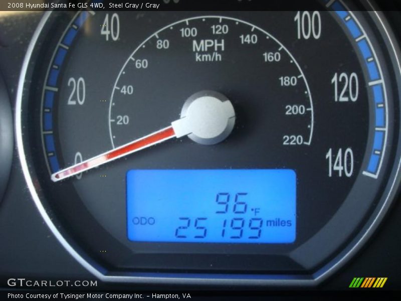 Steel Gray / Gray 2008 Hyundai Santa Fe GLS 4WD
