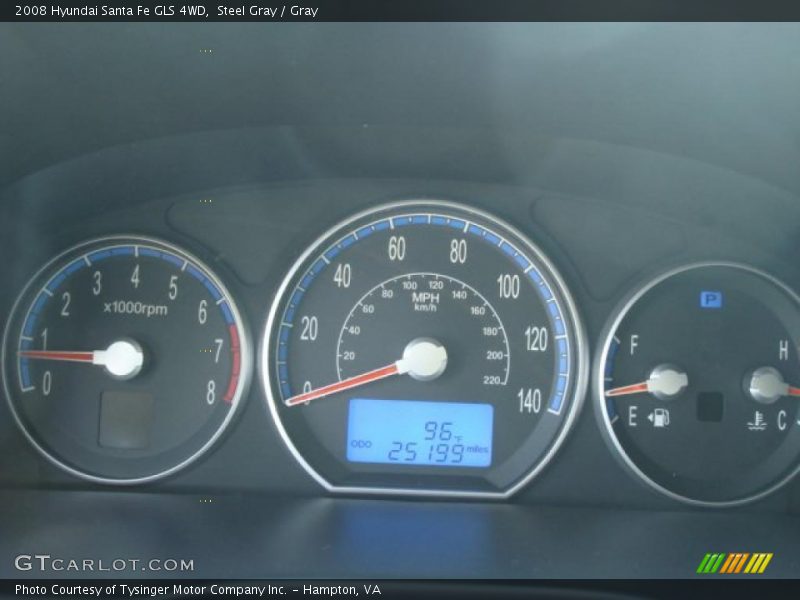 Steel Gray / Gray 2008 Hyundai Santa Fe GLS 4WD