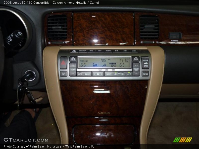 Golden Almond Metallic / Camel 2008 Lexus SC 430 Convertible