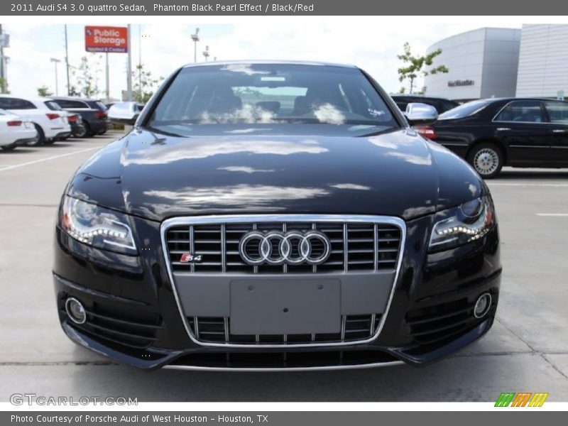 Phantom Black Pearl Effect / Black/Red 2011 Audi S4 3.0 quattro Sedan