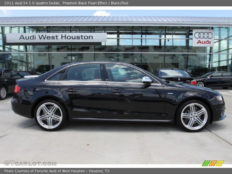 Phantom Black Pearl Effect / Black/Red 2011 Audi S4 3.0 quattro Sedan