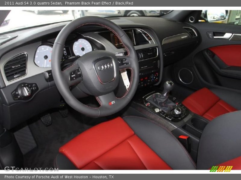 Phantom Black Pearl Effect / Black/Red 2011 Audi S4 3.0 quattro Sedan