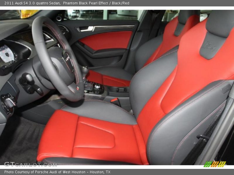 Phantom Black Pearl Effect / Black/Red 2011 Audi S4 3.0 quattro Sedan