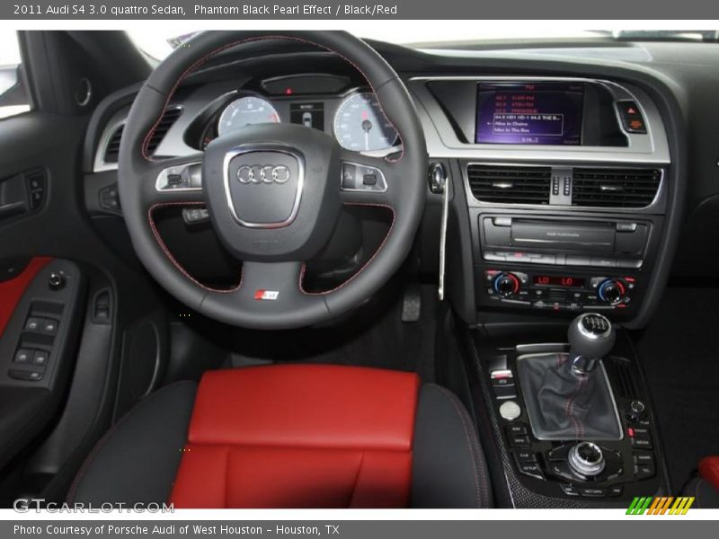 Phantom Black Pearl Effect / Black/Red 2011 Audi S4 3.0 quattro Sedan