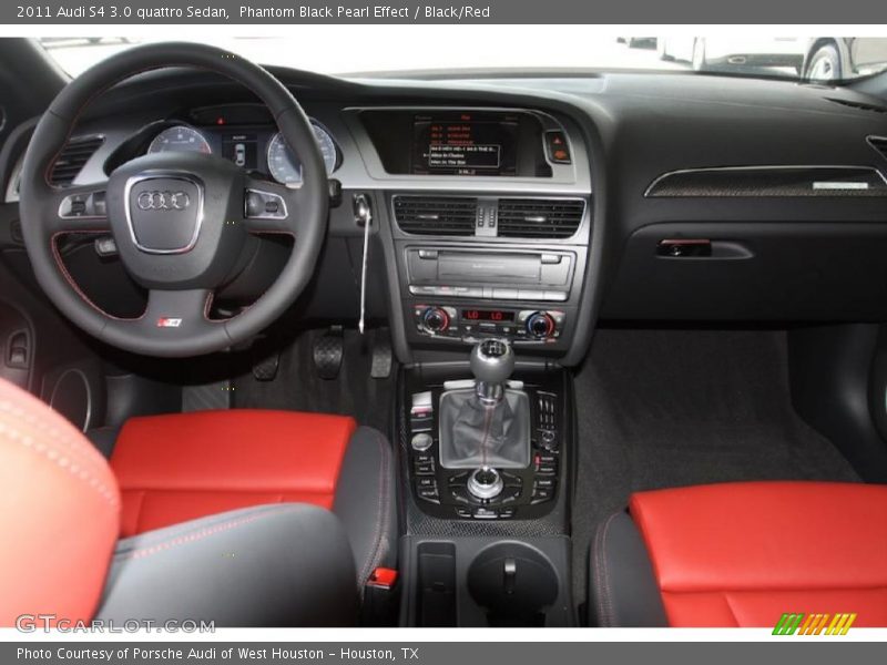 Phantom Black Pearl Effect / Black/Red 2011 Audi S4 3.0 quattro Sedan