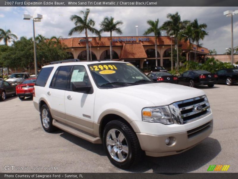 White Sand Tri Coat Metallic / Charcoal Black/Camel 2007 Ford Expedition Eddie Bauer