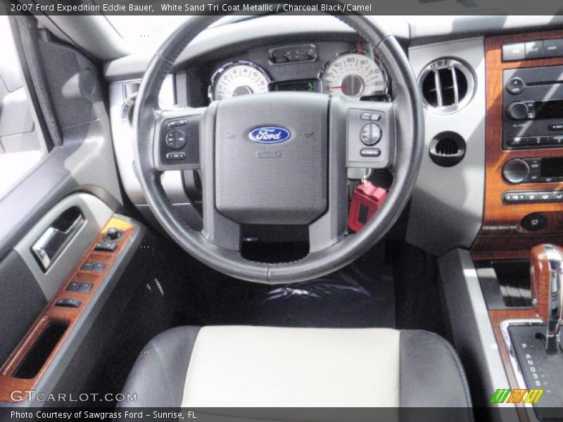 White Sand Tri Coat Metallic / Charcoal Black/Camel 2007 Ford Expedition Eddie Bauer