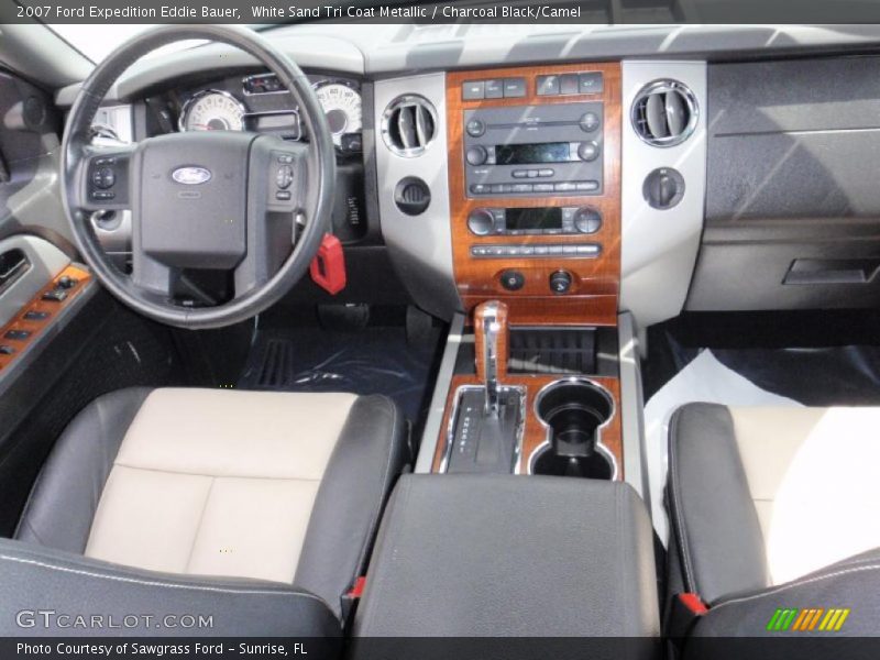 White Sand Tri Coat Metallic / Charcoal Black/Camel 2007 Ford Expedition Eddie Bauer