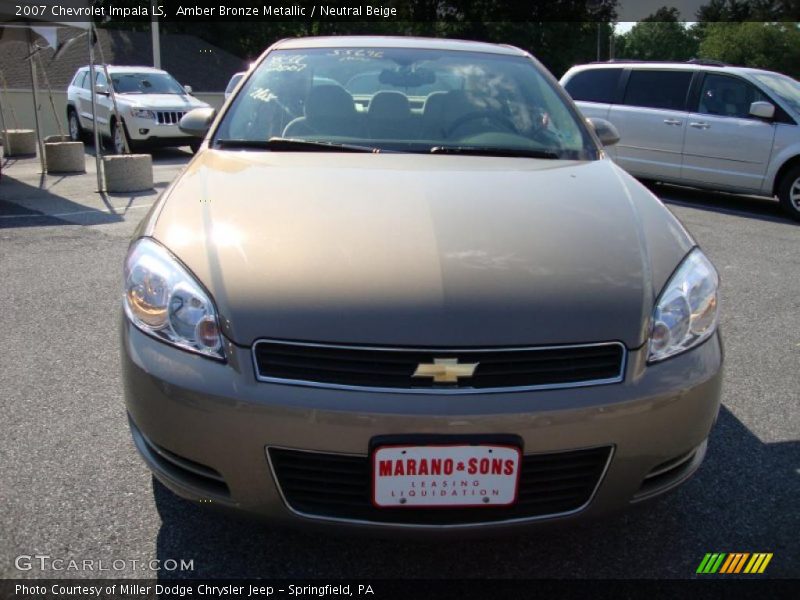 Amber Bronze Metallic / Neutral Beige 2007 Chevrolet Impala LS