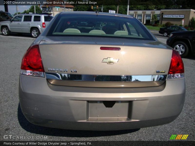 Amber Bronze Metallic / Neutral Beige 2007 Chevrolet Impala LS