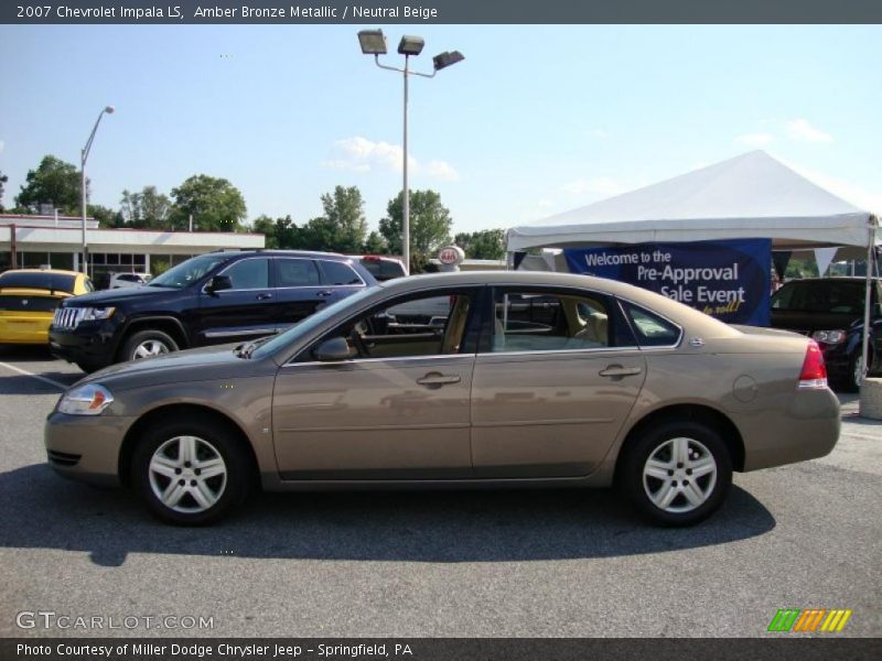 Amber Bronze Metallic / Neutral Beige 2007 Chevrolet Impala LS