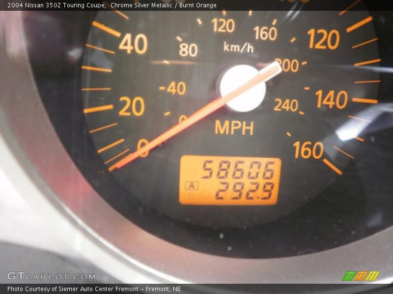 Chrome Silver Metallic / Burnt Orange 2004 Nissan 350Z Touring Coupe
