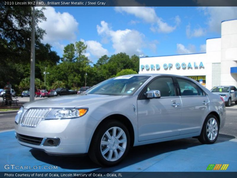 Brilliant Silver Metallic / Steel Gray 2010 Lincoln MKZ FWD