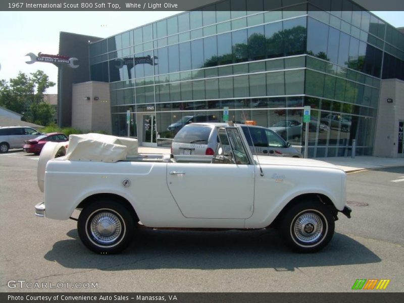 White / Light Olive 1967 International Scout 800 Soft Top