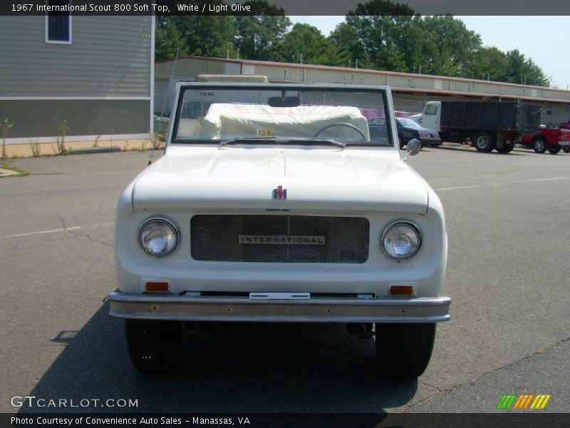 White / Light Olive 1967 International Scout 800 Soft Top