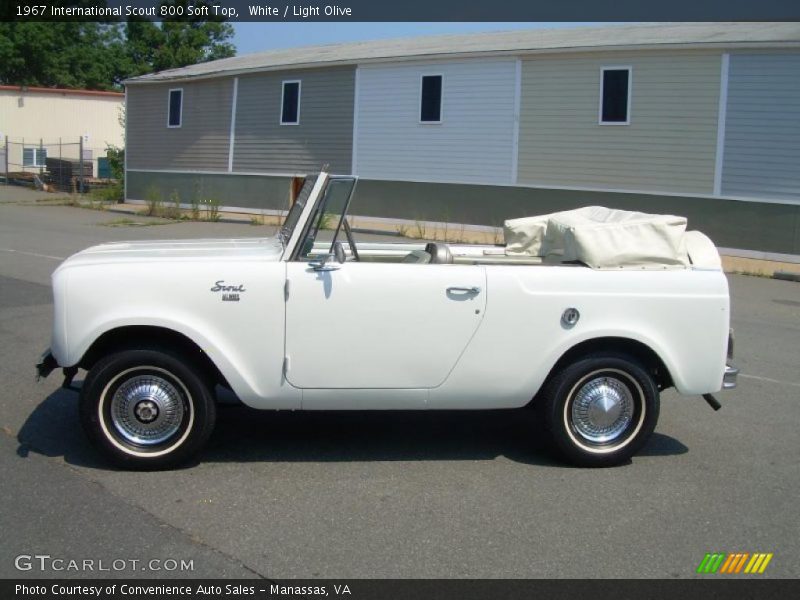 White / Light Olive 1967 International Scout 800 Soft Top