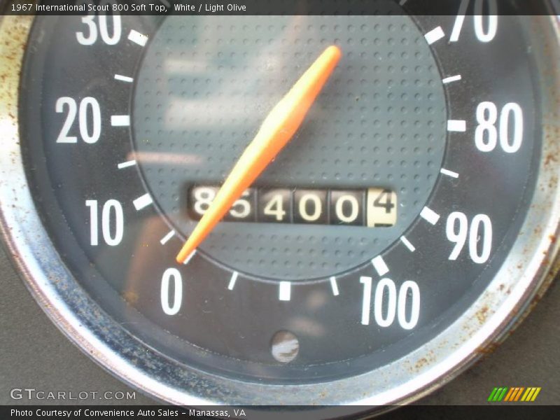 White / Light Olive 1967 International Scout 800 Soft Top
