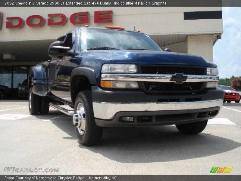 Indigo Blue Metallic / Graphite 2002 Chevrolet Silverado 3500 LT Extended Cab 4x4 Dually