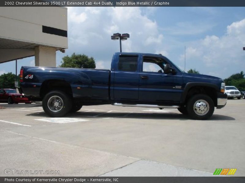 Indigo Blue Metallic / Graphite 2002 Chevrolet Silverado 3500 LT Extended Cab 4x4 Dually