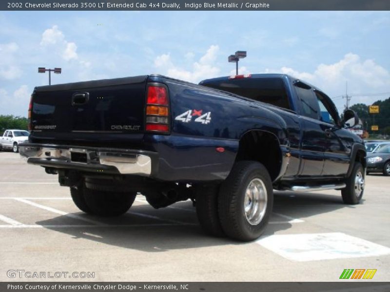 Indigo Blue Metallic / Graphite 2002 Chevrolet Silverado 3500 LT Extended Cab 4x4 Dually
