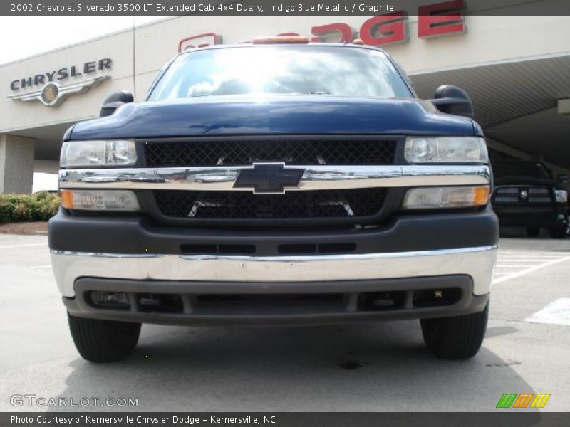 Indigo Blue Metallic / Graphite 2002 Chevrolet Silverado 3500 LT Extended Cab 4x4 Dually