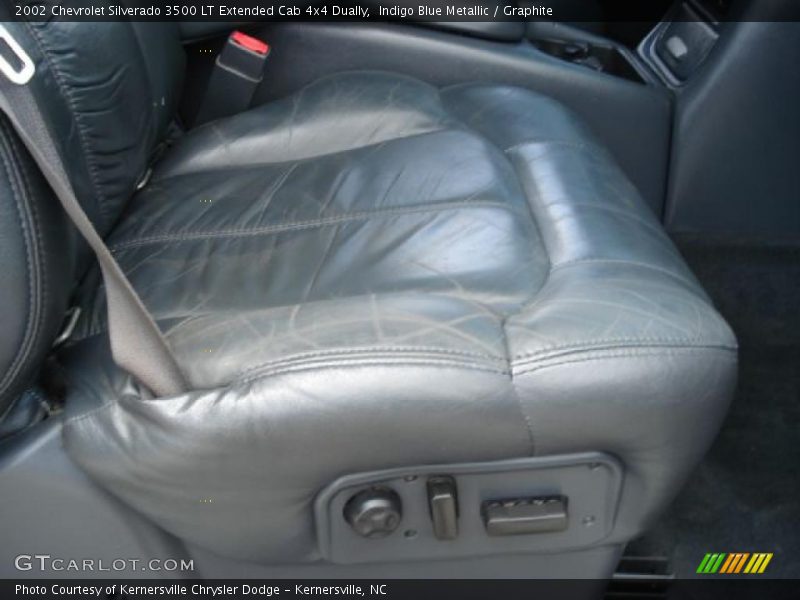 Indigo Blue Metallic / Graphite 2002 Chevrolet Silverado 3500 LT Extended Cab 4x4 Dually
