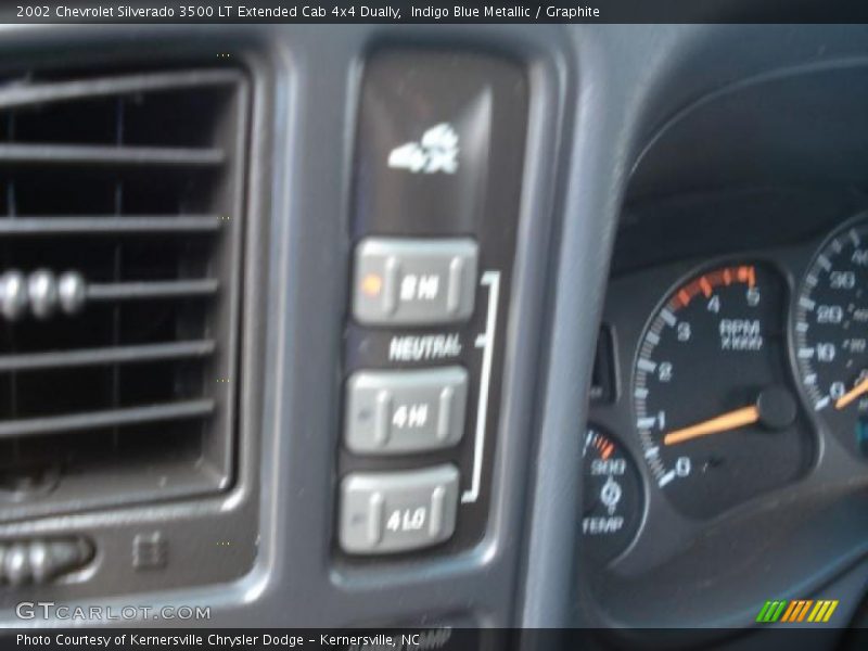 Indigo Blue Metallic / Graphite 2002 Chevrolet Silverado 3500 LT Extended Cab 4x4 Dually