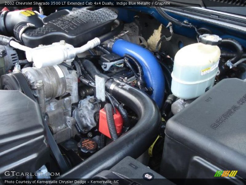 Indigo Blue Metallic / Graphite 2002 Chevrolet Silverado 3500 LT Extended Cab 4x4 Dually