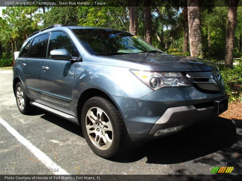Steel Blue Metallic / Taupe 2007 Acura MDX Technology