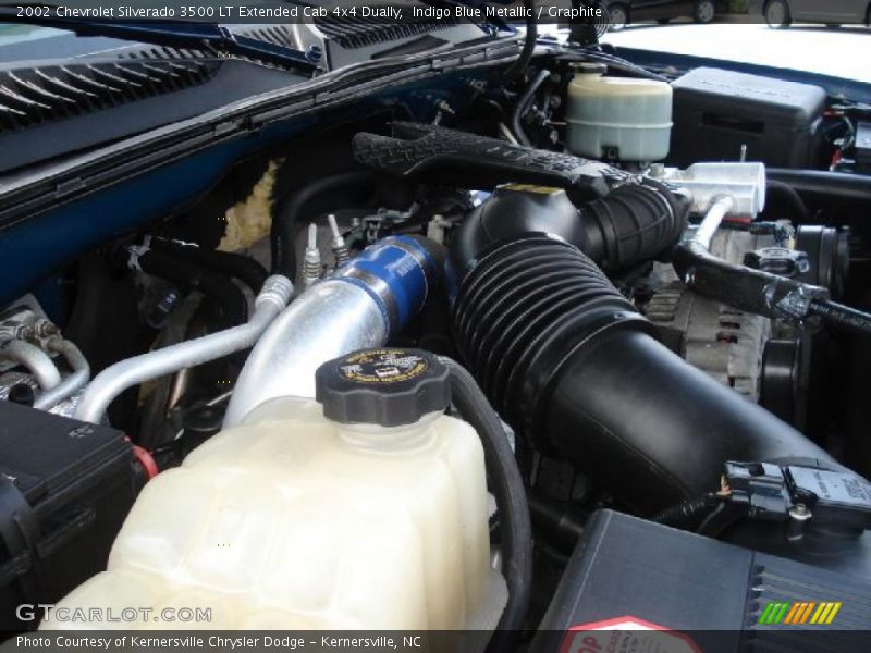 Indigo Blue Metallic / Graphite 2002 Chevrolet Silverado 3500 LT Extended Cab 4x4 Dually