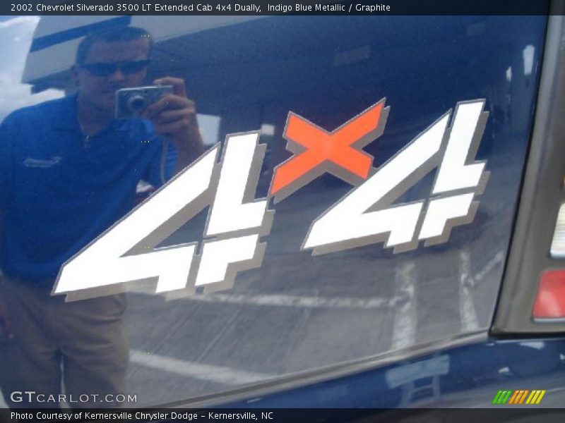 Indigo Blue Metallic / Graphite 2002 Chevrolet Silverado 3500 LT Extended Cab 4x4 Dually