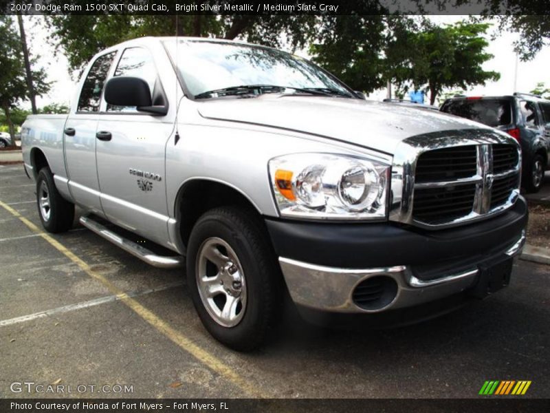 Bright Silver Metallic / Medium Slate Gray 2007 Dodge Ram 1500 SXT Quad Cab