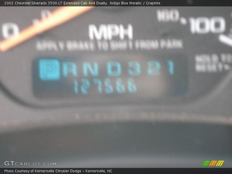 Indigo Blue Metallic / Graphite 2002 Chevrolet Silverado 3500 LT Extended Cab 4x4 Dually