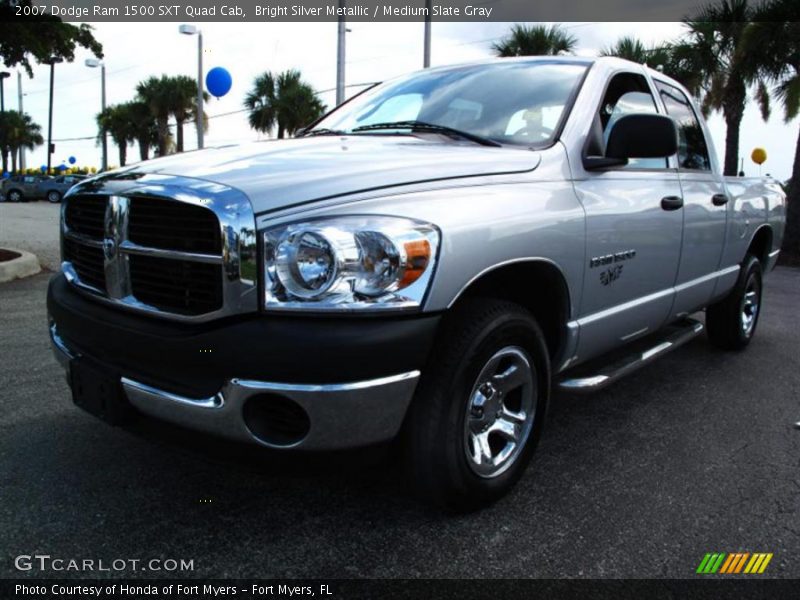 Bright Silver Metallic / Medium Slate Gray 2007 Dodge Ram 1500 SXT Quad Cab