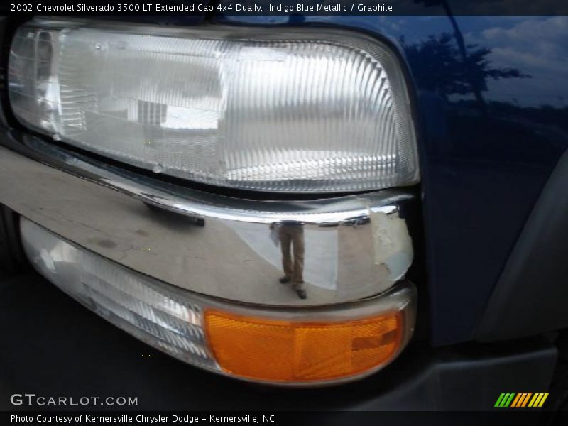 Indigo Blue Metallic / Graphite 2002 Chevrolet Silverado 3500 LT Extended Cab 4x4 Dually