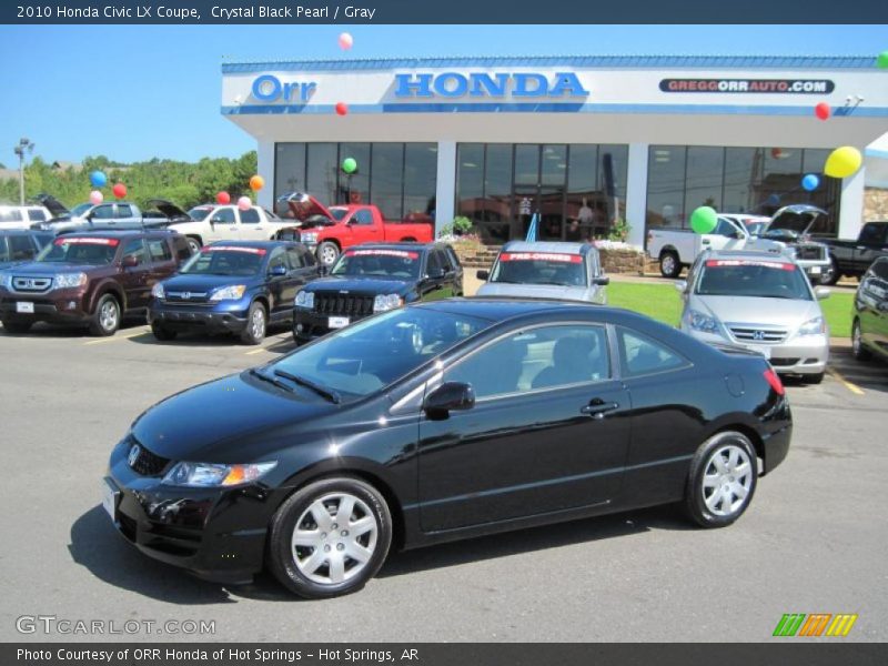 Crystal Black Pearl / Gray 2010 Honda Civic LX Coupe