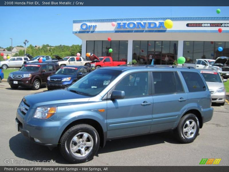 Steel Blue Metallic / Gray 2008 Honda Pilot EX