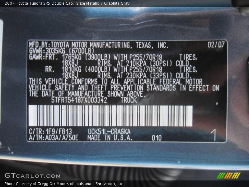 Slate Metallic / Graphite Gray 2007 Toyota Tundra SR5 Double Cab