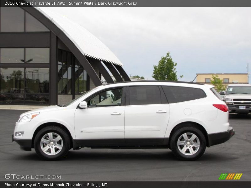 Summit White / Dark Gray/Light Gray 2010 Chevrolet Traverse LT AWD