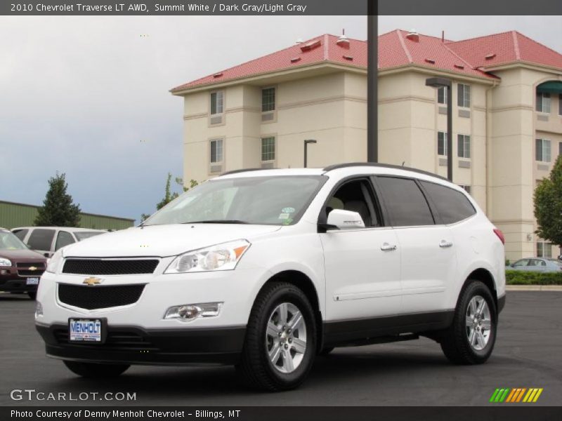 Summit White / Dark Gray/Light Gray 2010 Chevrolet Traverse LT AWD